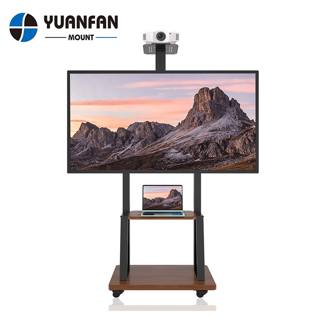 ML1700H 32"-75" 100kg Heavy Duty Mobile TV Stand Cart for LCD LED Flat Curved Screen TV with Removable Upper Shelf TV Mount