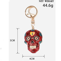 Porte-clés en métal en forme de sucre, alliage émaillé, breloque de sac Fête des Morts, festival mexicain, vente en gros