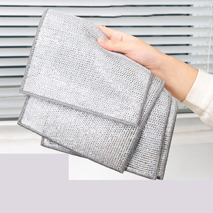 Éponges à vaisselle multifonctionnelles tout usage en fil d'acier, chiffons de nettoyage anti-rayures, éponges à récurer en fil d'acier double couche - Product Image 5