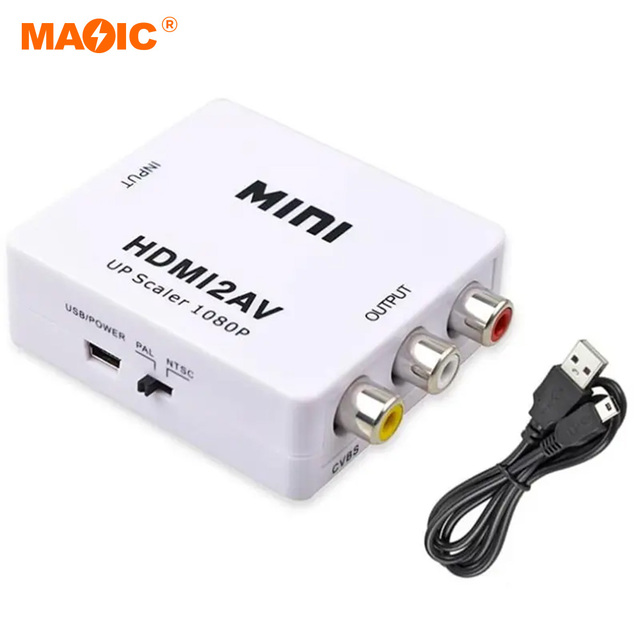 High Quality Wholesale1080p Mini HDMI2AV Converter HDMI to AV Converter HDMI to 3RCA Video Audio Converter