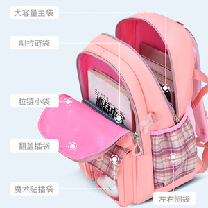 Sesame Baby Girls Backpack 14 In Plaid Bow School Bag For Elementary Students Lightweight Casual Design - Product Image 2