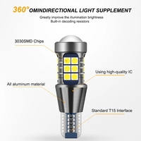 Bombillas LED T15 de Alta Potencia Canbus 24 SMD 2016 0.44A Sin Error, Luz de Reversa 921 912, Blanca Universal 12V
