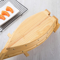 Harmony Restaurant japonais de haute qualité Restaurant descartable personnalisé 100CM Bateau à sushi en bois naturel