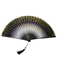 Éventail pliant en soie Hanfu chinois 26CM, motif floral imprimé style chinois, éventail de danse portable pour la maison