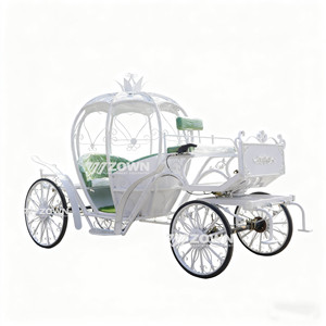 Retro Electric Pumpkin Carriage, Iron <b>Art</b> Horseless Tour Cart With Led Light For Wedding Reception Scenic Spot Exhibition - Product Image 1