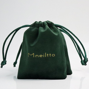 Bracelet avec logo personnalisé, bijoux, emballage cosmétique, sac cadeau à cordon, sac en velours flanelle imprimé personnalisé, pochette en velours - Product Image 4