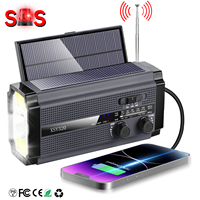 Tragbares Notfall-NOAA-Radio, Taschenlampe, 5000mAh Powerbank, Telefonladegerät, Heim-Solarpanels, Handkurbelradio, Kunststoff, Portabel