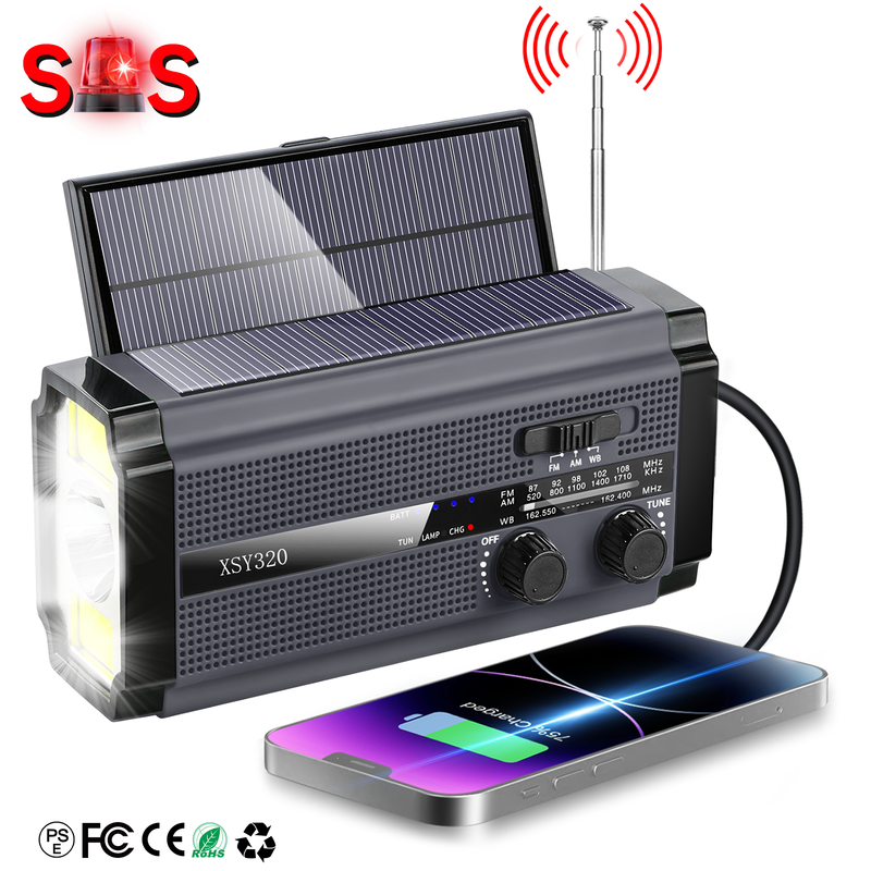 Portable Rechargeable Emergency Solar Hand Crank