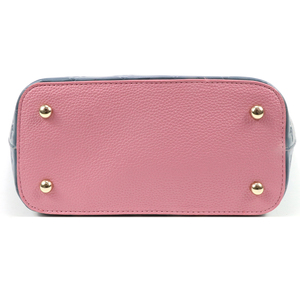 Fashion Women Tote Bag PU Leather Embossed Shoulder Handbag Color Block Large Capacity Daily Shopping Bag - Product Image 4