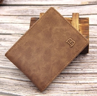 Dompet koin kulit PU Bisnis Murah Logo kustom dompet pria muda buram Vintage