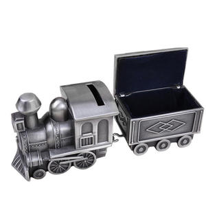Hucha con forma de tren retro clásico y caja de almacenamiento de joyas caja de ahorro de dinero decoración de escritorio - Product Image 3