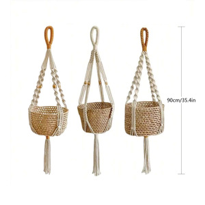 Artilady Macramé Bohème Tressé Grand Porte-Plante Suspendu Support de Pot de Fleurs Écologique pour Cuisine, Salon, Mur Végétal - Product Image 5
