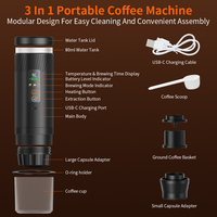 Machine à café portable 3-en-1 OEM To the Beach, version améliorée, pression de 20 bars, machine à expresso électrique à capsules pour les voyages en voiture