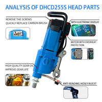 HILYIN DHCD255S Perceuse à carottage électronique à deux vitesses de 255 mm avec affichage numérique, largement utilisée dans les machines de carottage de béton commerciales