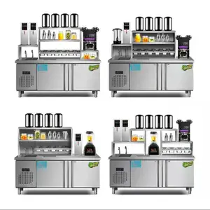 Comercial Personalizado Bubble Tea Work Bench Leite Chá E Fresh Juice Counter Bar Counter Bubble Tea Counter Com Tudo