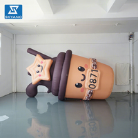 Tasse à café personnalisée gonflable de dessin animé tasse à thé au lait modèle tasse à crème glacée mascotte gonflable décoration publicitaire promotionnelle