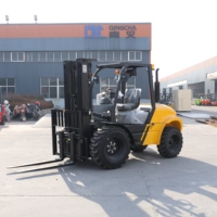 Chariot élévateur diesel tout-terrain QingCha 3,5 tonnes, équipement tout-terrain 4x4, chariot élévateur tout-terrain, livraison directe d'usine