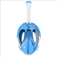 Masque complet de plongée avec tuba confortable pour les enfants Conception à une fenêtre Certifié CE Système respiratoire amélioré Anti-buée Anti-fuite