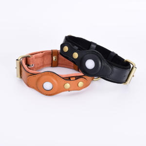 스마트 Airtag 개 목걸이 GPS 추적 도매 재고 제조 재활용 부드러운 가죽 견인 애완 동물 가죽 끈 야외 산책 - Product Image 6