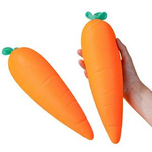Grande peluche carotte à presser, jouet anti-stress en forme <span class=keywords><strong>de</strong></span> carotte à remontée lente, balles à presser douces et mignonnes en forme <span class=keywords><strong>de</strong></span> fruits, jouets sensoriels pour adultes, adolescents et enfants - Product Image 1