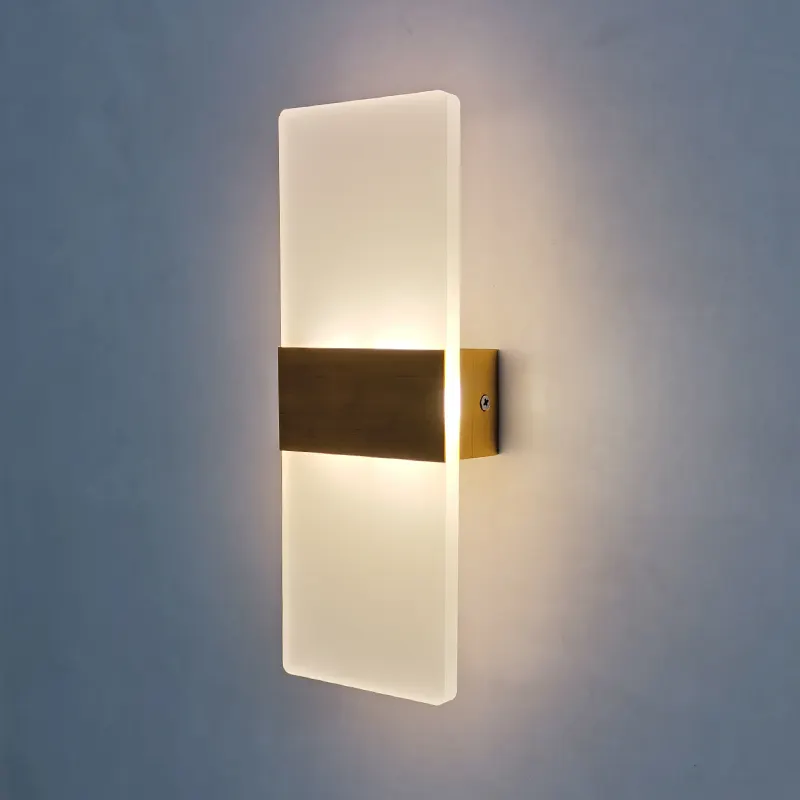 Lampade da parete moderne a LED da interno 6W acrilico ad angolo retto nero soggiorno corridoio scala decorazioni per la casa parete luce di lusso per interni