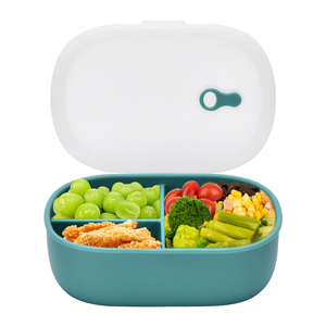 Reusable Bento <b>Box</b> with <b>Removable</b> Divider Portable School Lunch <b>Box</b> with Band Picnic Snack Container Plastic Food Storage <b>Box</b> - Product Image 1