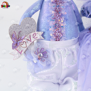 حفلةزفاف عرس بنفسجي مدعم أنيق من القطيفة الديكور صبي فتاة فستان الأميرة زخرفة لطيف عيد الحب - Product Image 5