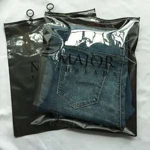 Zip Lock Rits Tas Custom Print T-shirt Plastic Zip Bag Transparant Afdrukken Kleding Verpakking Zakken Plastic Pouch Voor Kledingstuk