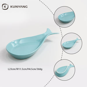 Assiettes en céramique en forme de baleine créatives en gros, vaisselle de cuisine, assiette à collation, vaisselle en céramique - Product Image 3