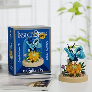 Lámpara de Mesa con Forma de Insecto y Flores, de Micro-piezas para Armar, Decoración Infantil para Escritorio, Juguete Educativo de Bloques de Construcción - Product Image 6