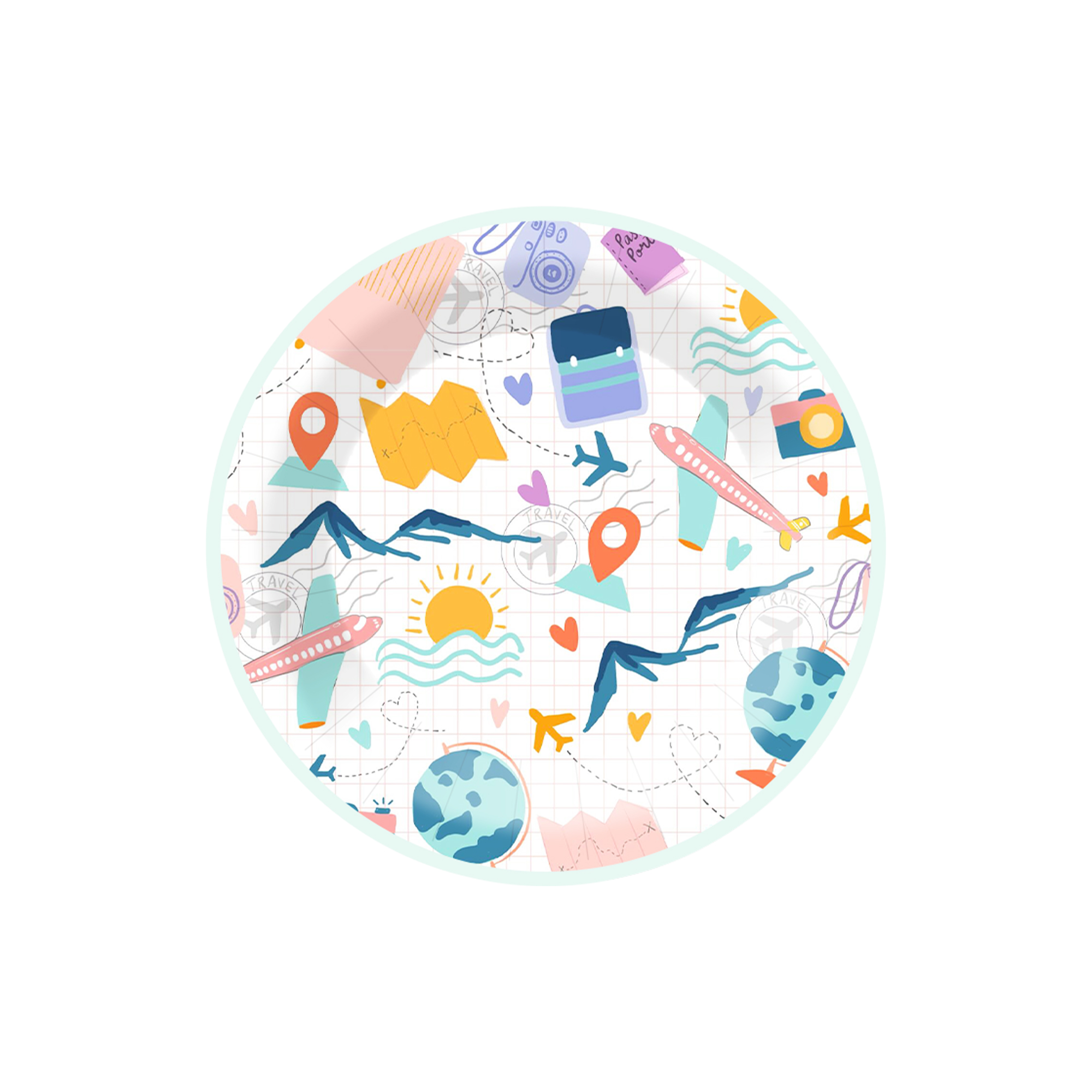 Plato de papel de 7 pulgadas * 8 piezas