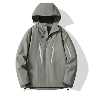 Aoyema personnalisé vente en gros léger imperméable pluie pratique et élégant extérieur à capuche hommes femmes fermeture à glissière veste de <span class=keywords><strong>randonnée</strong></span> - Product Image 6