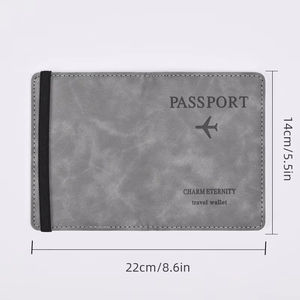 Travel <b>Bag</b> RFID Passport <b>Clip</b> Ticket protection case Portable Multifunctional Overseas Travel PU Leather Passport Travel <b>Bag</b> - Product Image 2