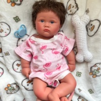 45 cm Baby-Puppe mit Schnuller und Brauner Haut, 100% Silikon Reborn-Puppe für Geschenke, Individualisierbare Kunstwerke