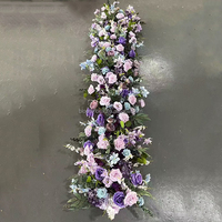 Guirlande de fleurs artificielles violettes en soie synthétique de haute qualité RF14 pour décoration romantique de mariage et événements, rangée de fleurs artificielles pour table de salle à manger