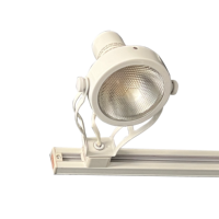 Spot à rail linéaire moderne 1-Lt finition blanche Luminaire sur rail européen simple Par20 Lampe en fer 120V 3 fils Éclairage de bureau et d'hôtel