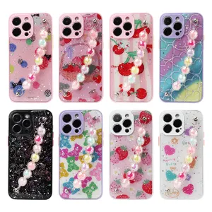 New Fashion 2 In 1 TPU+Acrylic Phone Case With Bracelet Mobile Phone Accessories Forros Para Celular For Iphone