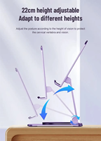 Support de téléphone métallique ajouré réglable 2026, rotatif à 360°, support de bureau universel pour téléphones portables et tablettes