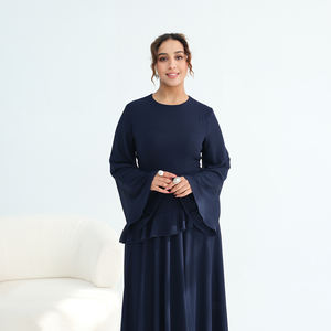 Loriya 2026 Ramadan EID Vêtements d'été pour femmes Robe en mousseline de soie à volants Robe maxi modeste Abaya Robe musulmane Vêtements musulmans - Product Image 4