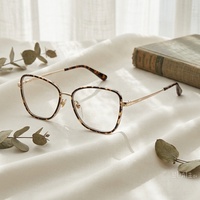 Gafas de Diseño de Lujo, Lentes Ópticas Personalizadas, Montura Ultrafina con Bloqueo de Luz Azul para Mujer