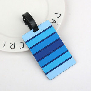 Bande dessinée rayée PVC créatif étiquette d'avion Silicone bagages carte d'embarquement - Product Image 6
