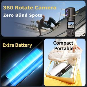 Caméra d'action portable 6K 30FPS 4K 60FPS avec rotation à 350 degrés, grand angle 170°, télécommande WiFi, skateboard, ski - Product Image 5