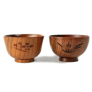 Tazón de madera de estilo japonés con forma cónica y diseño de flores para niños, tazón para arroz y sopa, origen Xianyou - Product Image 1