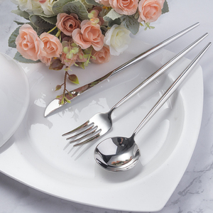 KaiYuan poignée aiguisée de polissage de miroir de style anglais couverts argentés en acier inoxydable de qualité supérieure pour le mariage - Product Image 1