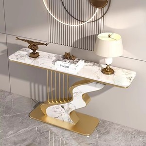 Luxury Modern Rock Board Entrance <b>Console</b> <b>Table</b> Minimal Creative Wall Decor End <b>Table</b> for Living Room Villa Hotel - Product Image 3