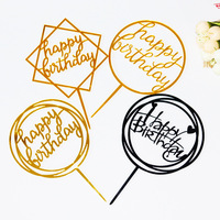 Décoration de gâteau Joyeux Anniversaire, Topper de gâteau en acrylique de haute qualité, Carte d'insertion pour gâteau, Fournisseur de toppers de gâteau très demandés
