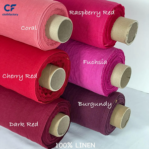 Tela de <span class=keywords><strong>Lino</strong></span> Color Arcilla Roja, Lavada, Suave, <span class=keywords><strong>Lino</strong></span> Europeo de Peso Medio, 205 g por <span class=keywords><strong>Metro</strong></span>, para Coser Ropa, Ropa de Cama y Cortinas - Product Image 3