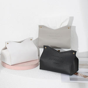 Caja de pañuelos Sunshine de cuero gris y rosa, almacenamiento práctico multiusos para el hogar, coche, dormitorio, sala de estar - Product Image 4