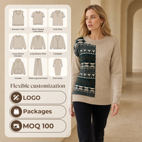 Pull en laine et viscose pour femme, style preppy, motif jacquard torsadé, col rond, tricoté, style Old Money personnalisé