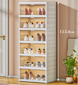 Modern Transparent Dustproof PP Folding <strong>Shoe</strong> Rack No-Installation Rectangle Entrance Storage Box Home Artifact - Product Image 1